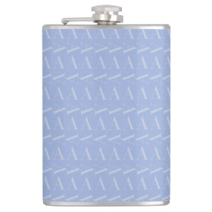Monogram Initial Letter A, Blue Hip Flask