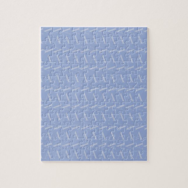 Monogram Initial Letter A, Blue Jigsaw Puzzle (Vertical)