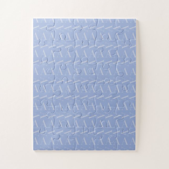 Monogram Initial Letter A, Blue Jigsaw Puzzle (Vertical)
