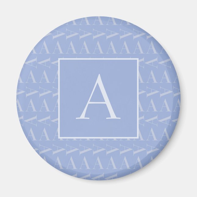 Monogram Initial Letter A, Blue Magnet (Front)