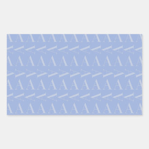 Monogram Initial Letter A, Blue Rectangular Sticker