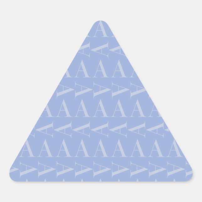 Monogram Initial Letter A, Blue Triangle Sticker (Front)
