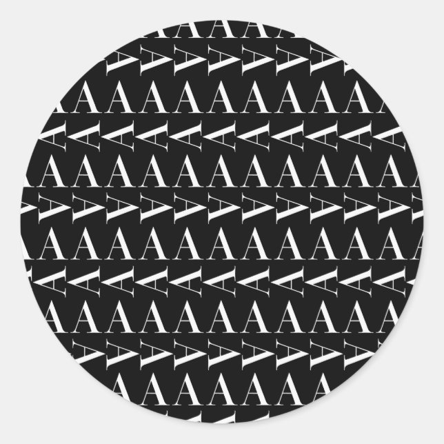 Monogram Initial Letter A, Choose Background Colou Classic Round Sticker (Front)