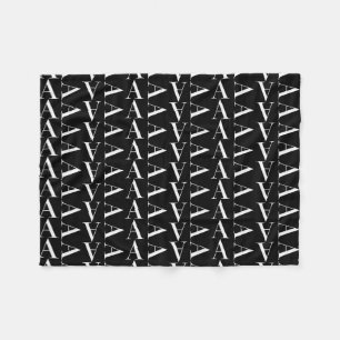 Monogram Initial Letter A, Choose Background Colou Fleece Blanket