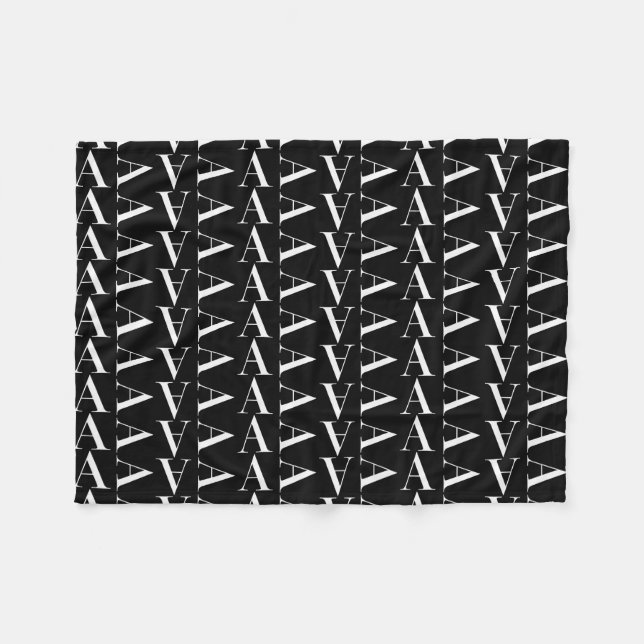 Monogram Initial Letter A, Choose Background Colou Fleece Blanket (Front (Horizontal))