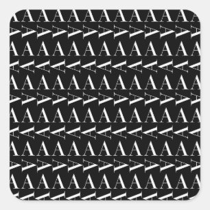 Monogram Initial Letter A, Choose Background Colou Square Sticker