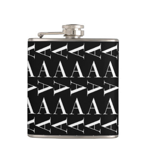 Monogram Initial Letter A Hip Flask