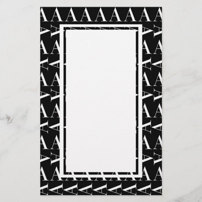 Monogram Initial Letter A Stationery (Front)
