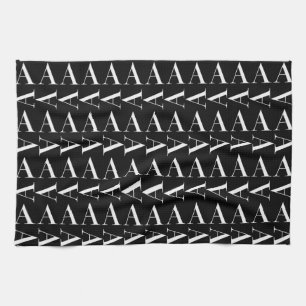 Monogram Initial Letter A Tea Towel