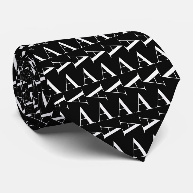 Monogram Initial Letter A Tie (Rolled)