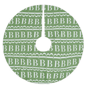 Monogram Initial Letter B Brushed Polyester Tree Skirt