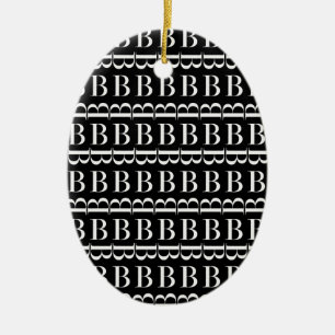 Monogram Initial Letter B Ceramic Tree Decoration