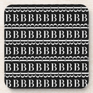 Monogram Initial Letter B, Choose Background Color Coaster