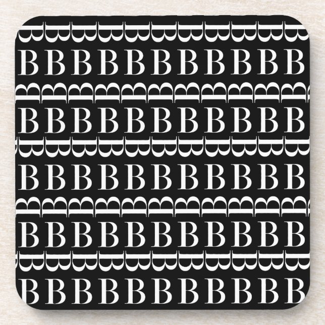 Monogram Initial Letter B, Choose Background Color Coaster (Front)