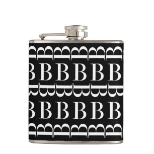 Monogram Initial Letter B, Choose Background Colou Hip Flask