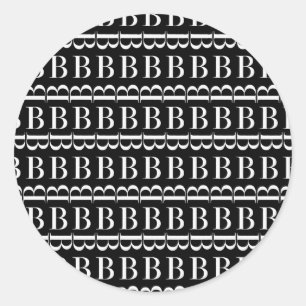 Monogram Initial Letter B Classic Round Sticker