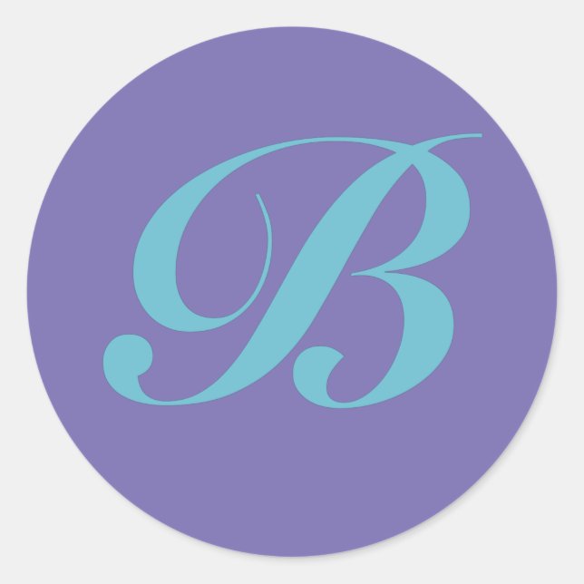 Monogram Initial Letter B Classic Round Sticker (Front)