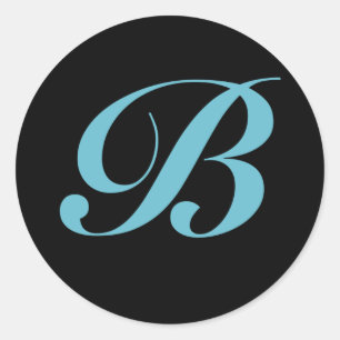 Monogram Initial Letter B Classic Round Sticker