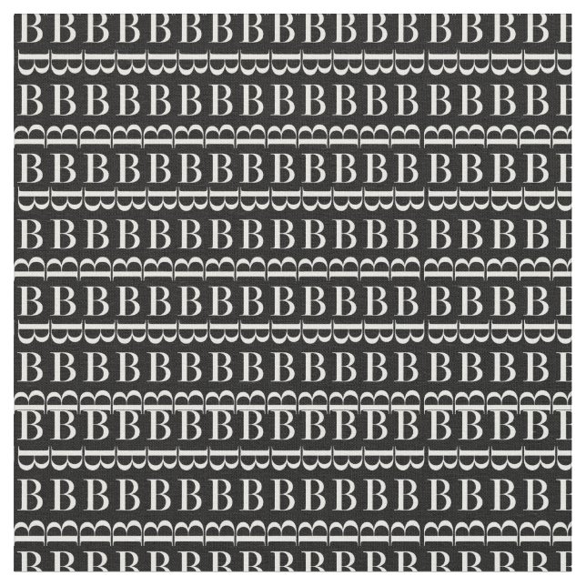 Monogram Initial Letter B Fabric (Close Up)