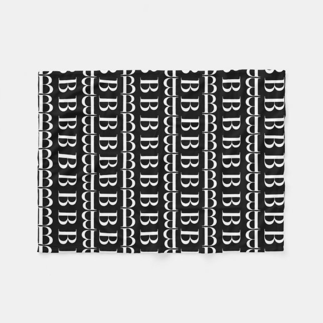 Monogram Initial Letter B Fleece Blanket (Front (Horizontal))