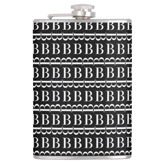 Monogram Initial Letter B Hip Flask (Front)