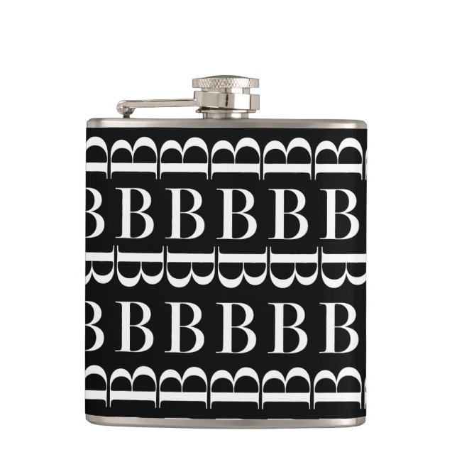 Monogram Initial Letter B Hip Flask (Front)