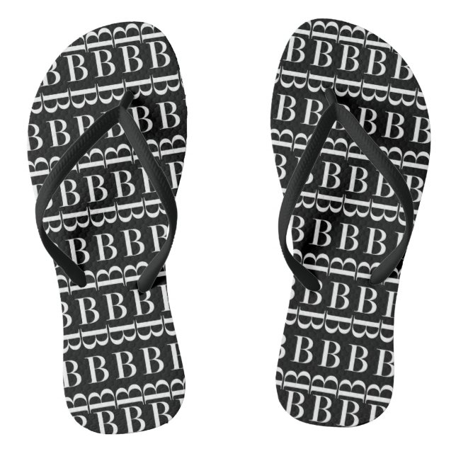Monogram Initial Letter B Jandals (Footbed)