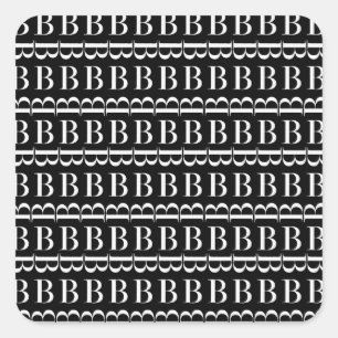Monogram Initial Letter B Square Sticker