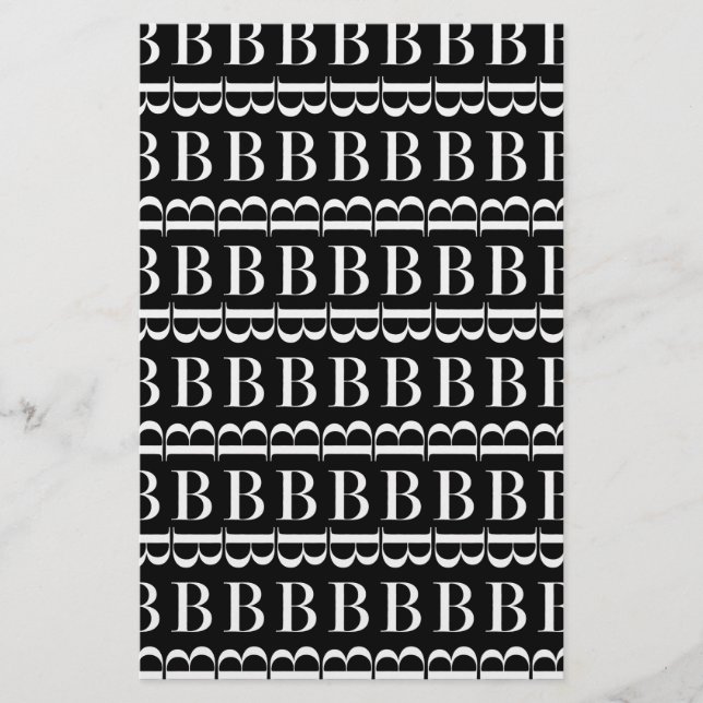 Monogram Initial Letter B Stationery (Front)