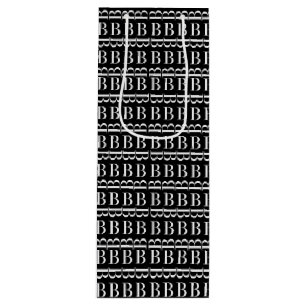 Monogram Initial Letter B Wine Gift Bag