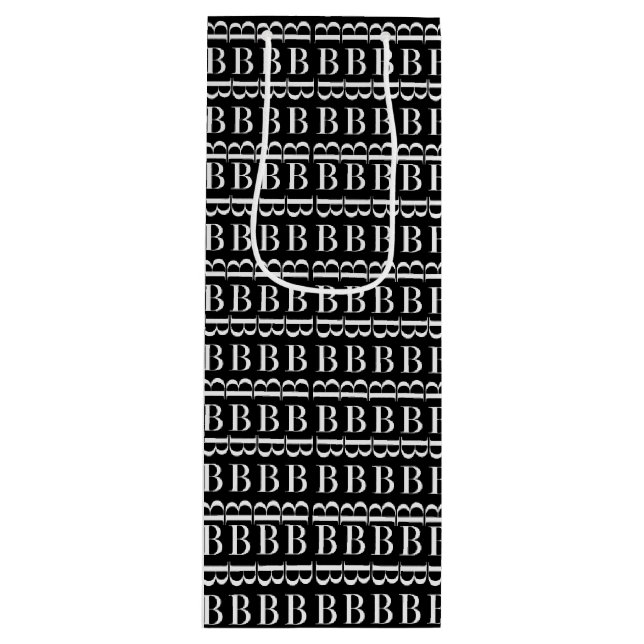 Monogram Initial Letter B Wine Gift Bag (Front)