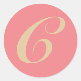 Monogram initial letter C Classic Round Sticker