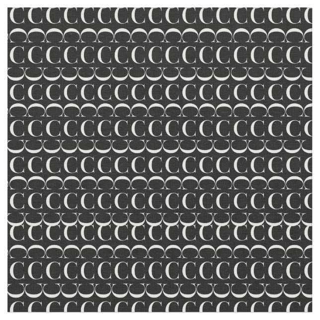 Monogram Initial Letter C Fabric (Close Up)