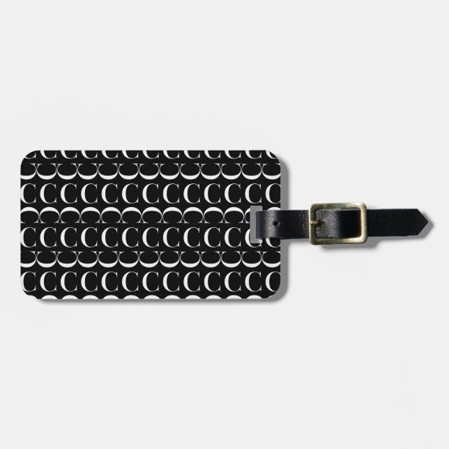 Monogram Initial Letter C Luggage Tag (Front Horizontal)