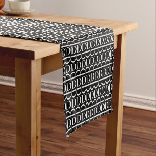 Monogram Initial Letter D, Choose Background Colou Short Table Runner
