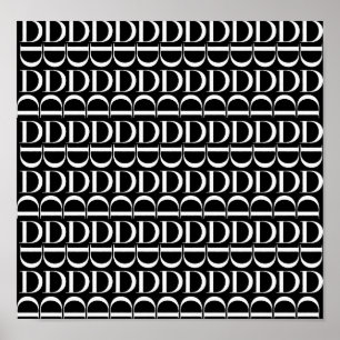 Monogram Initial Letter D, Choose Background Poster