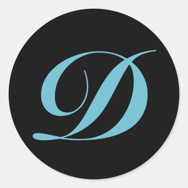 Monogram Initial Letter D Classic Round Sticker (Front)