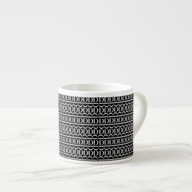 Monogram Initial Letter D Espresso Cup (Front Right)