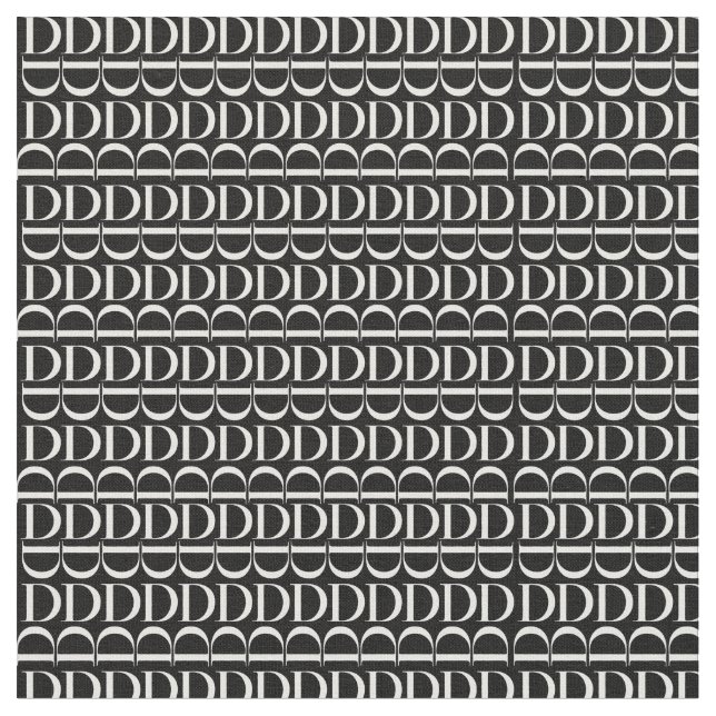 Monogram Initial Letter D Fabric (Close Up)