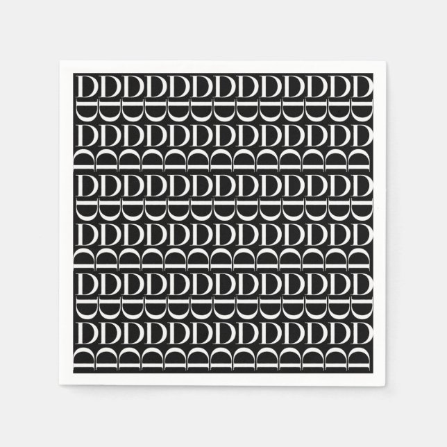 Monogram Initial Letter D Napkin (Front)