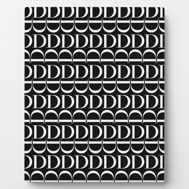 Monogram Initial Letter D Plaque (Front)