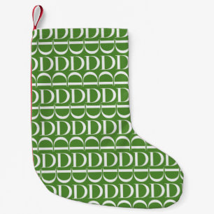 Monogram Initial Letter D Small Christmas Stocking