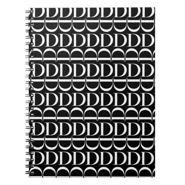 Monogram Initial Letter D Spiral Notebook (Front)
