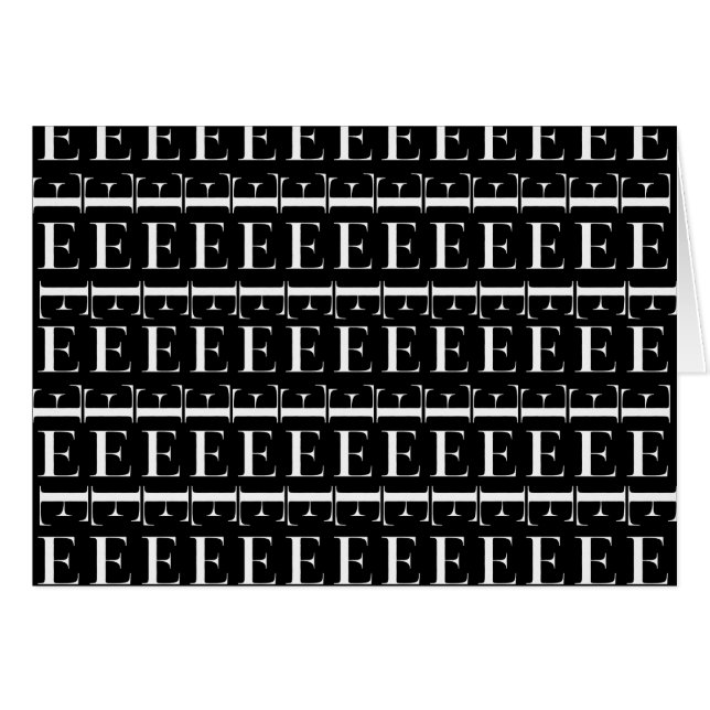 Monogram Initial Letter E (Front Horizontal)