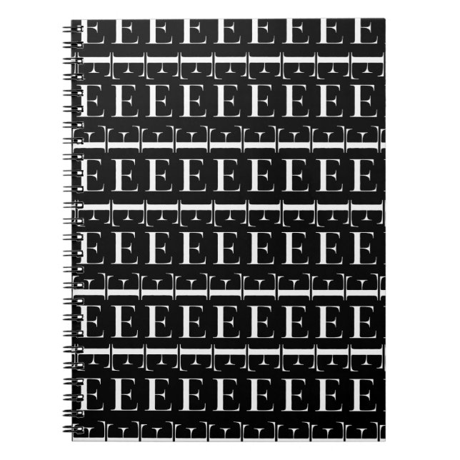 Monogram Initial Letter E Spiral Notebook (Front)