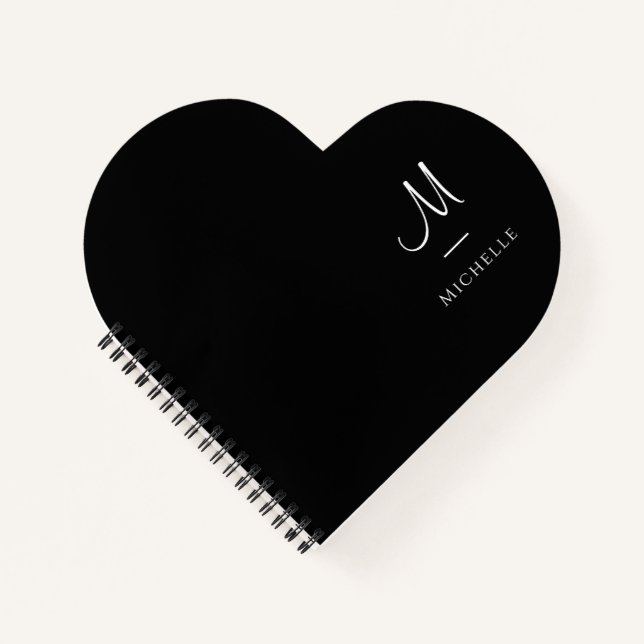 Monogram Initial Letter Elegant Personalised Notebook (Front)
