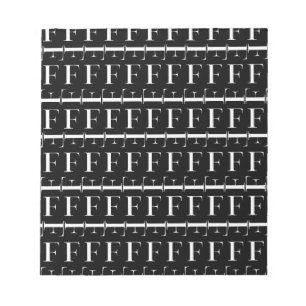 Monogram Initial Letter F, Choose Background Notepad