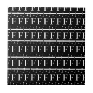 Monogram Initial Letter F, Choose Background Tile