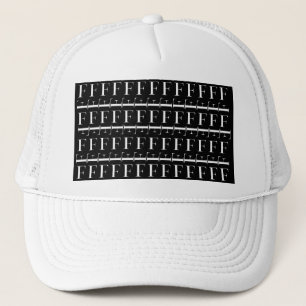 Monogram Initial Letter F, Choose Background Trucker Hat