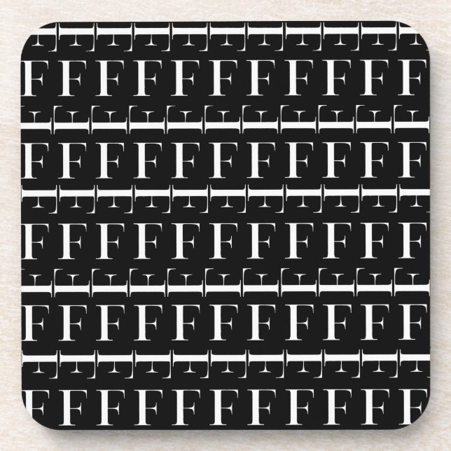 Monogram Initial Letter F Coaster (Front)